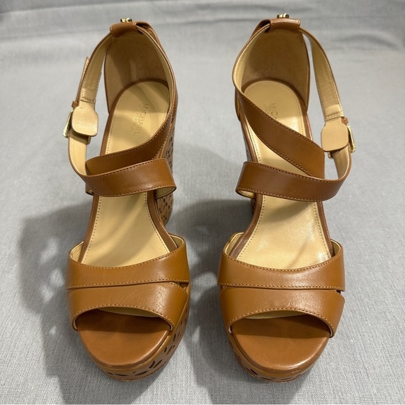 MICHAEL Michael Kors Sienna Espadrille Wedge Sandals, 8.5, openwork leather - Picture 3 of 16